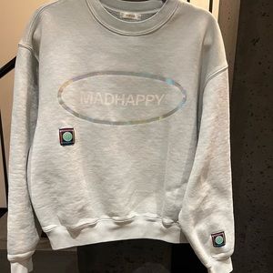 MADHAPPY pale blue crewneck sweatshirt. Size S